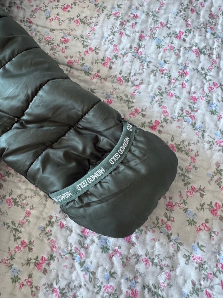 Kapüşonlu Haki rengi Bebek Tulum 9 ay - Görsel 3