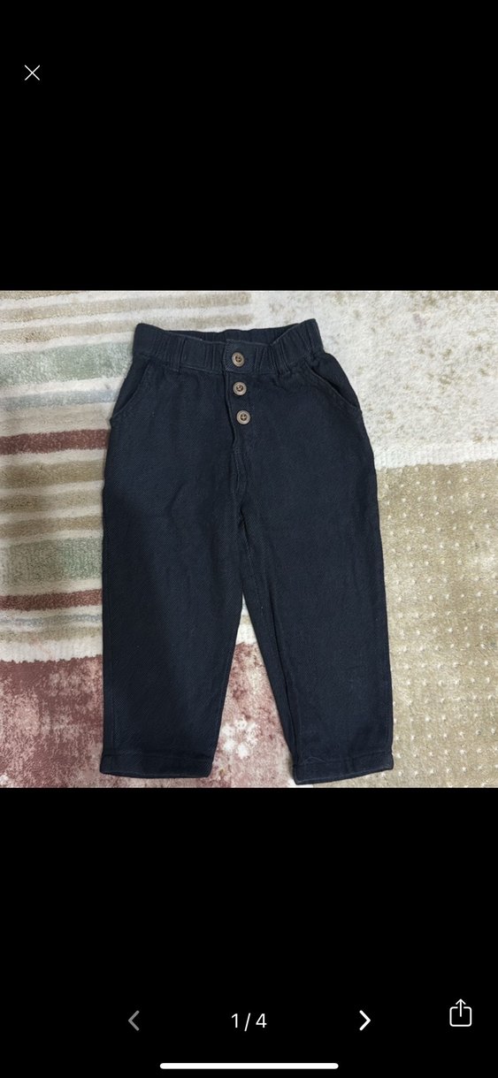 Erkek Çocuk Koyu Mavi Bol Kesim Kot Pantolon - Görsel 4