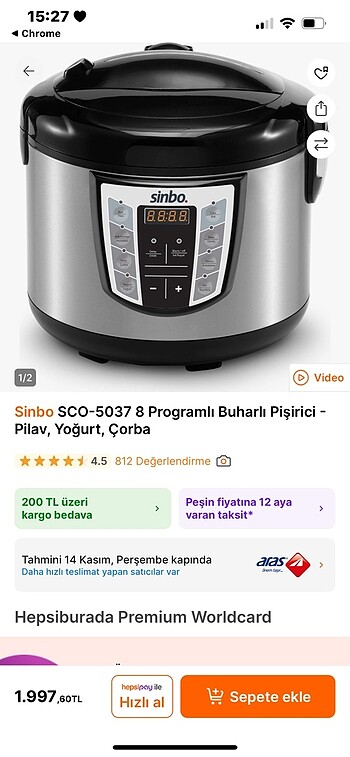 Sinbo Sadece bir kez kullanıldı