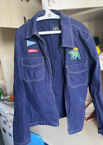 Zara Lacivert Denim Ceket