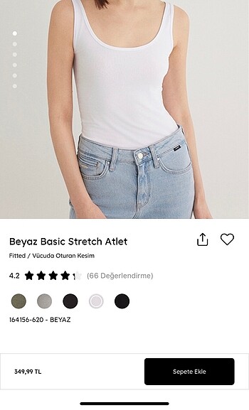 Mavi Jeans Mavi beyaz basic stretch atlet