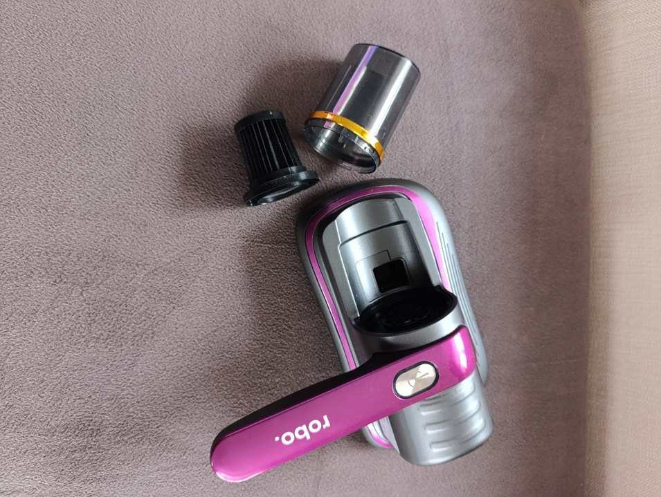 ROBO MARKA MOR VE GRİ RENKLERDE SARJLI MİNİ SÜPÜRGE - Görsel 3