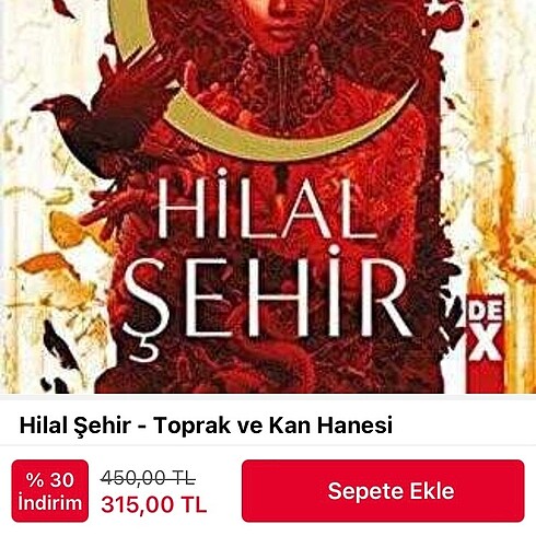 Beden Renk Hilal Şehir 1 Toprak ve Kan Hanesi/Dex yayınları / Sarah J. Maas
