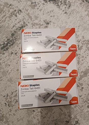 3 paket onlu NOKI 24/6 Zımba Teli 6451 Gri