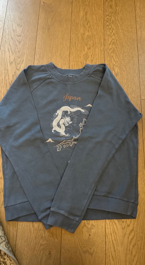 Desenli Mavi Kadın Sweat - Görsel 3