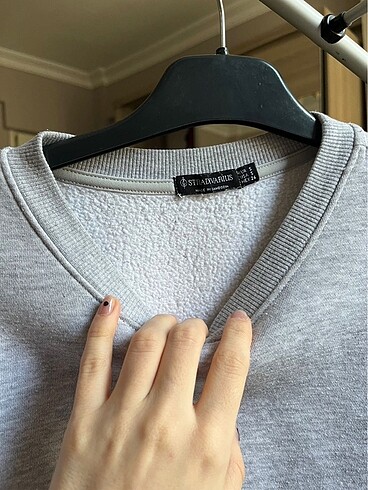 Stradivarius düz gri sweatshirt