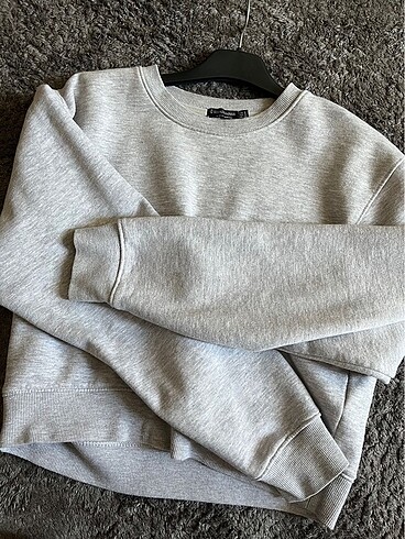 s Beden düz gri sweatshirt