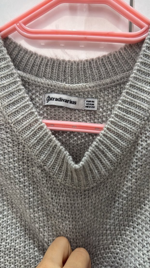 Stradi Gri Örgü Kolsuz Kadın Kazak süveter - Görsel 2