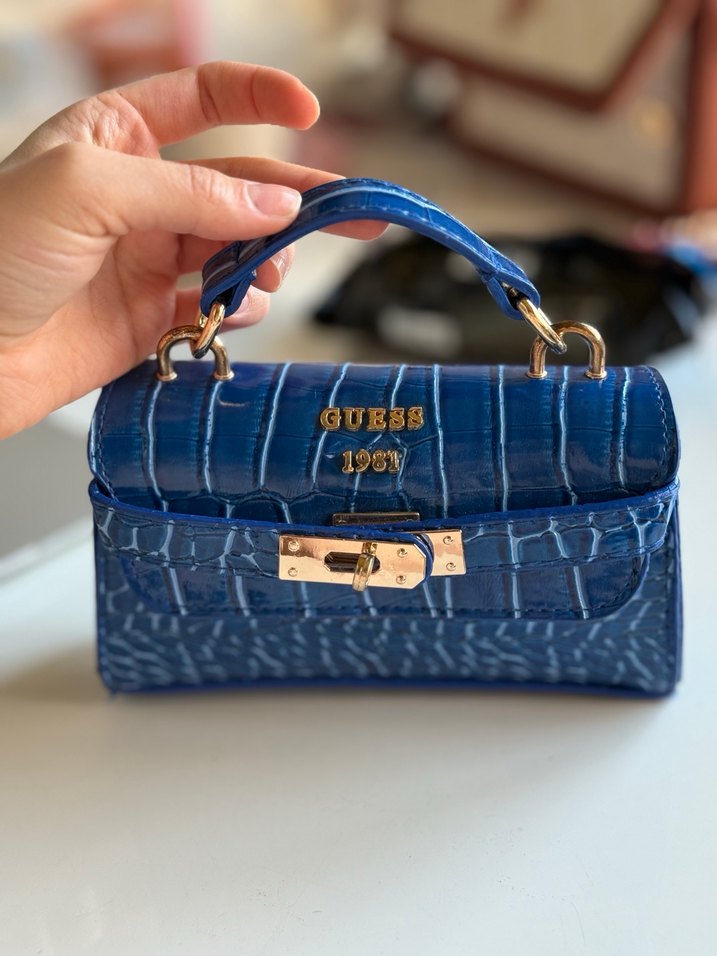 Guess mavi deri  Kadın Çanta - Görsel 3