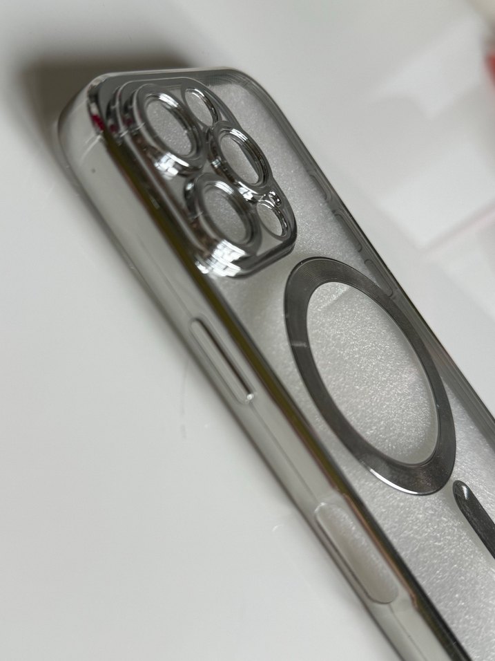 İPHONE 16 proParlak Gri Modern Telefon Kılıfı lens korumalı - Görsel 3