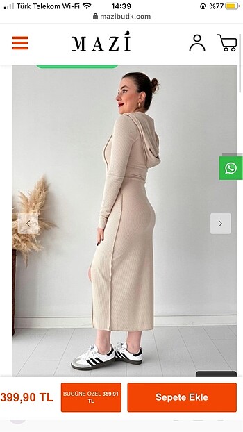 m Beden camel Renk elbise