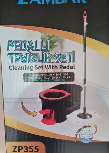 Diğer Pedallı Temizlik Seti Siyah/Vileda Seti