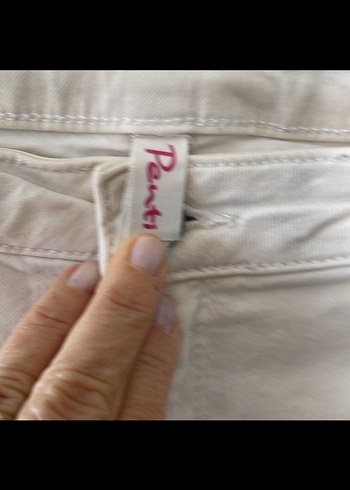 Bej Kadın Denim Midi Pantolon - Görsel 5