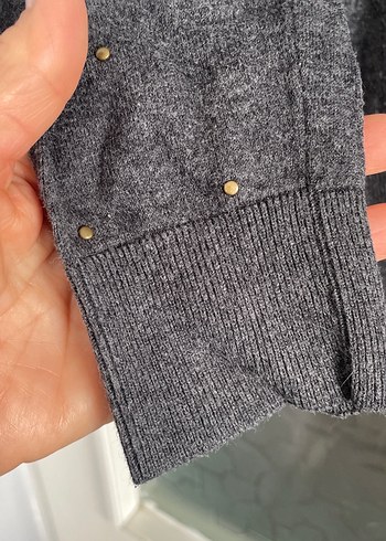 Gri Uzun Kollu Triko Kadın Kazak - Görsel 4