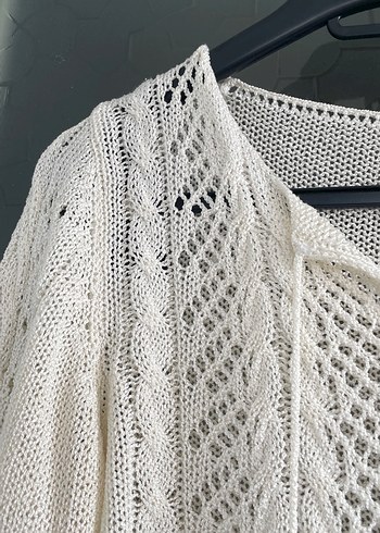 Bohem V Yaka Uzun Kollu Örgü Kazak - Görsel 4