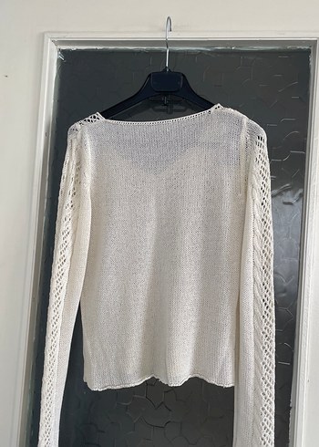 Bohem V Yaka Uzun Kollu Örgü Kazak - Görsel 6