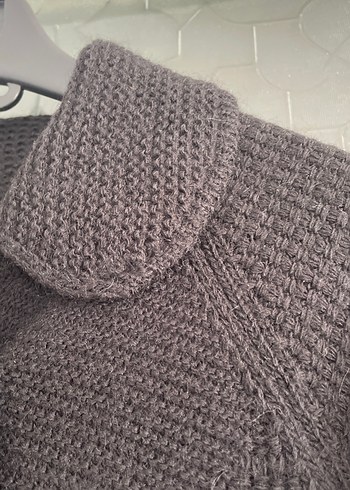 Siyah Düğmeli Midi Kadın Yün Kaban - Görsel 7