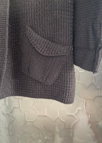 Siyah Düğmeli Midi Kadın Yün Kaban - Görsel 3