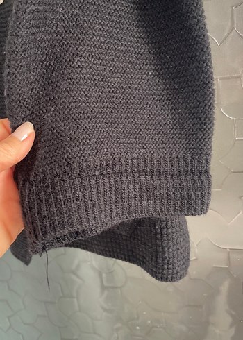 Siyah Düğmeli Midi Kadın Yün Kaban - Görsel 4