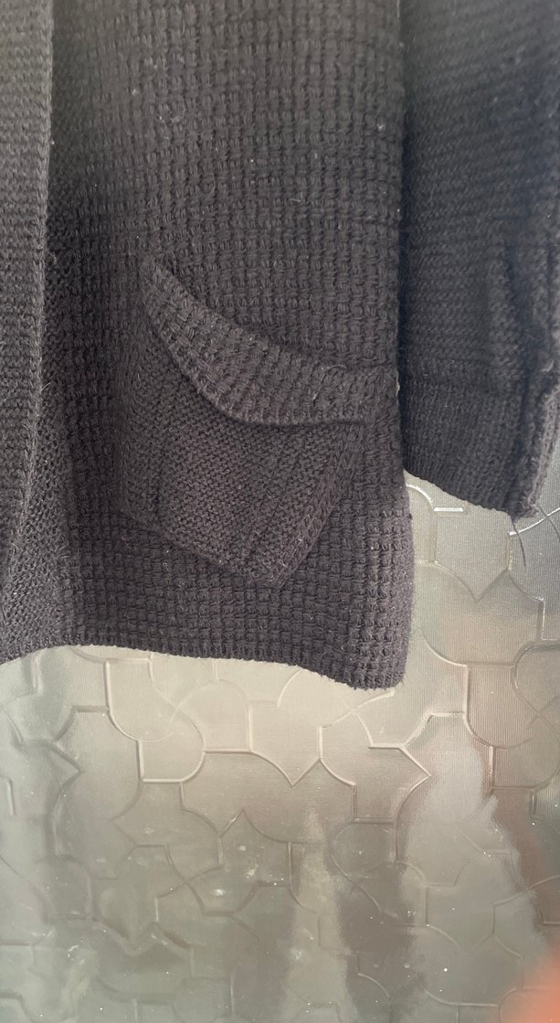 Siyah Düğmeli Midi Kadın Yün Kaban - Görsel 3