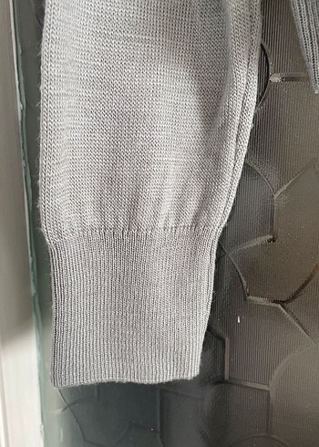 Gri Düğmeli Kadın Keten Hırka - Görsel 5