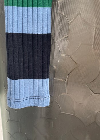 Çizgili, Uzun Kollu, V Yaka Kadın Kazak - Görsel 3