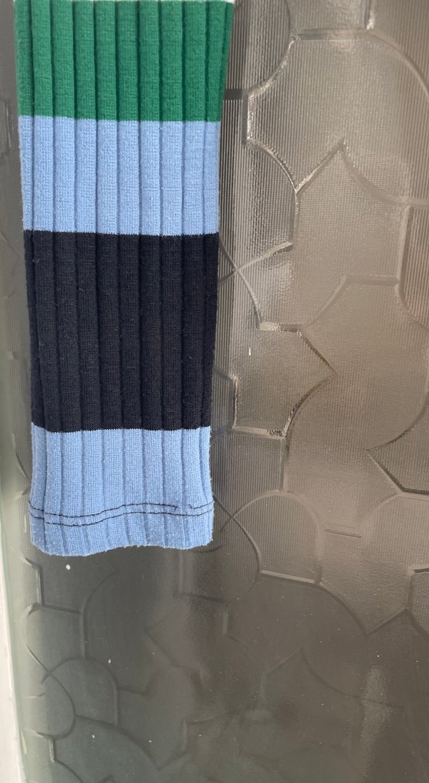 Çizgili, Uzun Kollu, V Yaka Kadın Kazak - Görsel 3