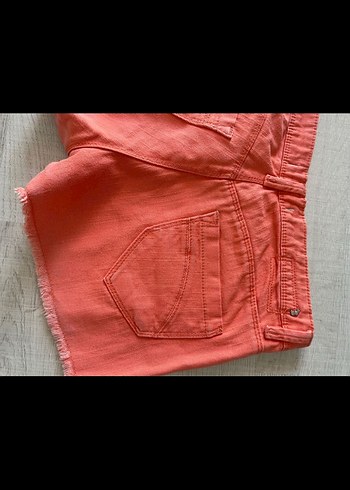 Düğmeli Pembe Mini Denim Şort - Görsel 5