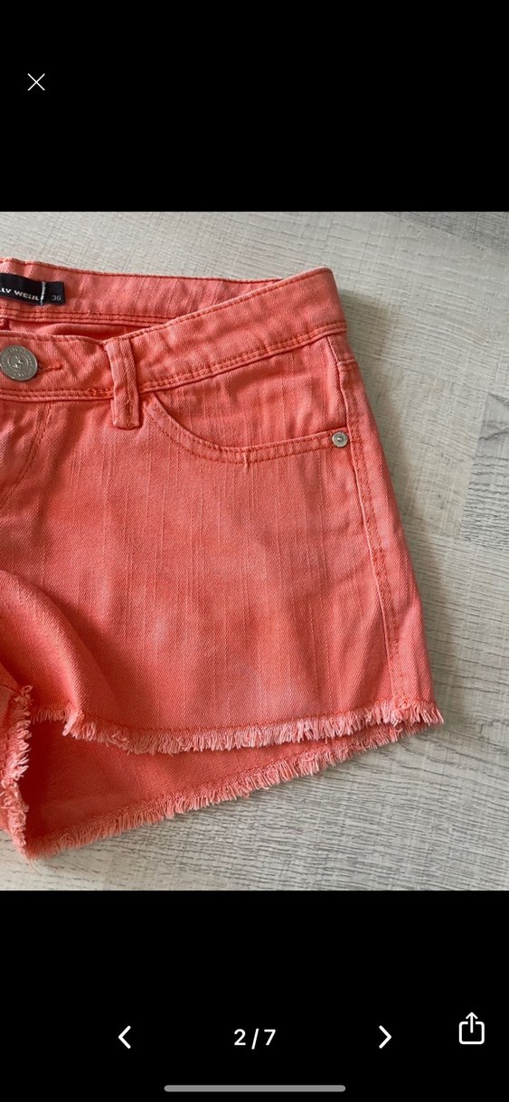 Düğmeli Pembe Mini Denim Şort - Görsel 2
