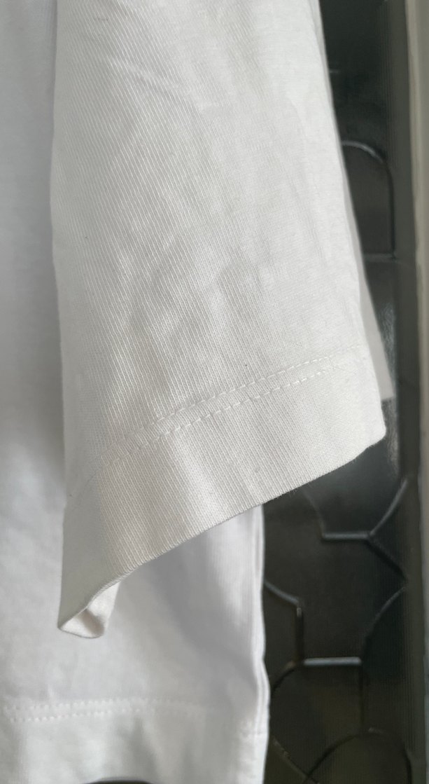 Beyaz Mavi Baskılı Kısa Kollu Tişört - Görsel 4