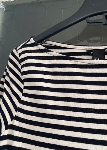 Gri Çizgili Midi Elbise - Görsel 2