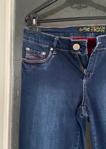 Kadın Lacivert Midi Boy Denim Jean - Görsel 2