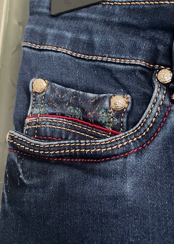 Kadın Lacivert Midi Boy Denim Jean - Görsel 4