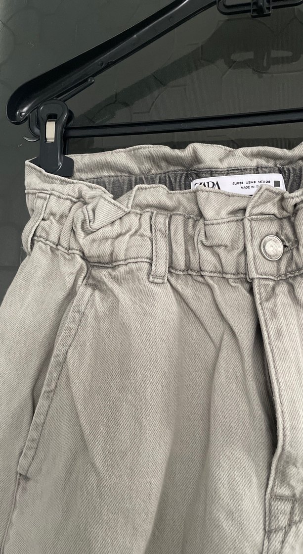 Gri Kemerli Rahat Kesim Kadın Pantolon - Görsel 2