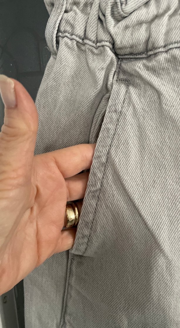 Gri Kemerli Rahat Kesim Kadın Pantolon - Görsel 3