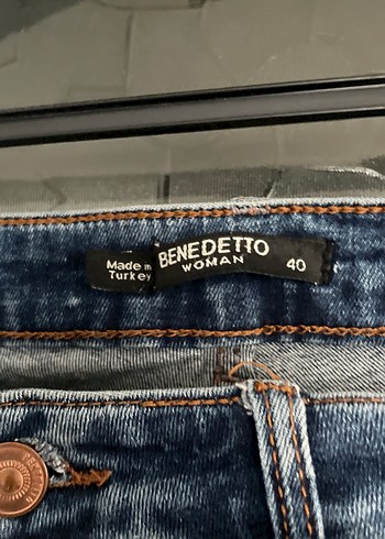 Kadın Koyu Mavi Bol Kesim Midi Kot Pantolon - Görsel 6