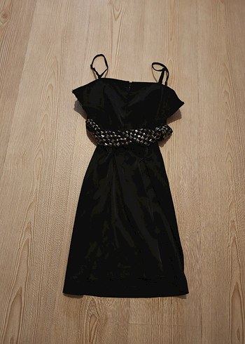s Beden siyah Renk Siyah Straplez Mini Gotik Elbise