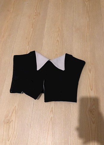 Siyah Gotik Straplez Crop