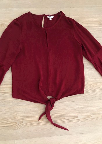 xs Beden Bordo Bohem Uzun Kollu Kadın Bluz