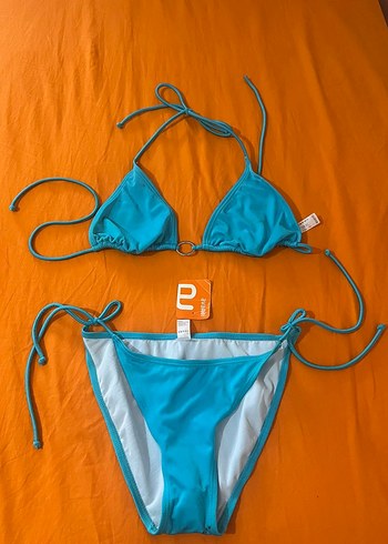 Mavi İpli Bikini Takımı etiketli