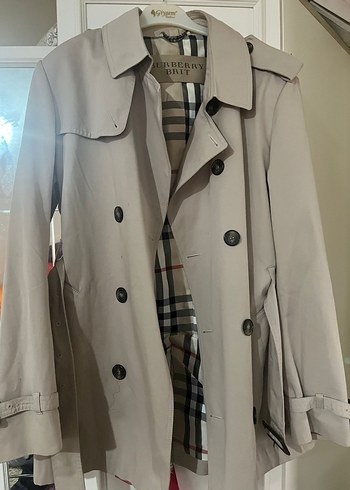 Burberry Bej Midi Dugmeli Erkektrenckot