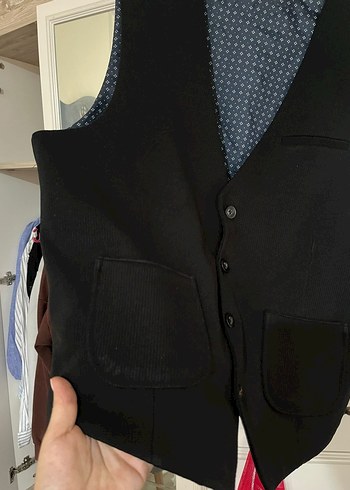 Düğmeli Siyah Erkek Yelek