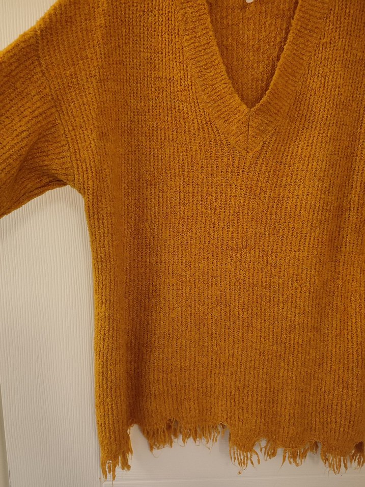 turuncu yumoş uzun oversize kazak - Görsel 3