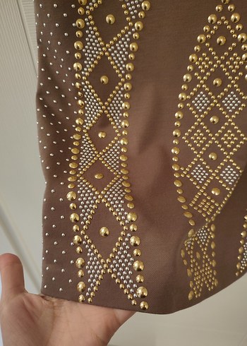 kaliteli boncuk işlemeli midi abiye - Görsel 2