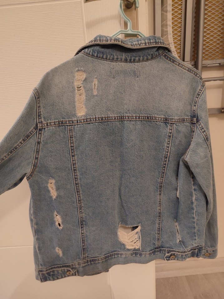 yırtık moda kot ceket - Görsel 2