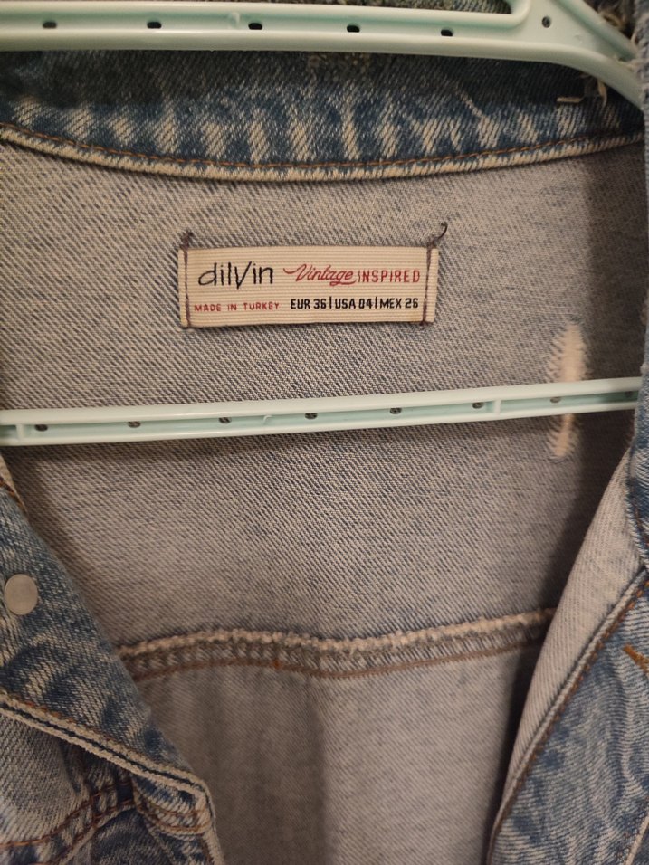 yırtık moda kot ceket - Görsel 3