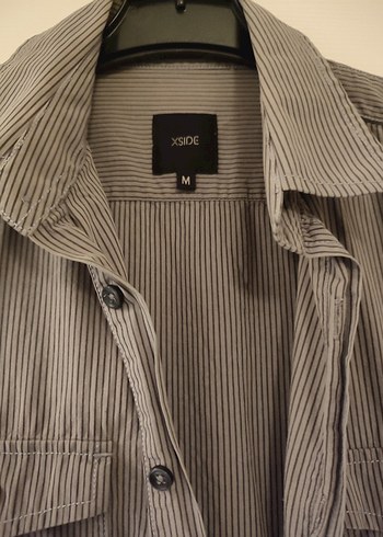 Gri Düğmeli oversize gömlek - Görsel 2