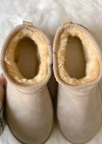 Ugg Bej Süet Tüylü Dolgu Topuk Kadın Bot
