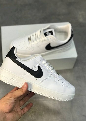 41 Beden Beyaz Siyah Bağcıklı Kadın Spor Ayakkabı