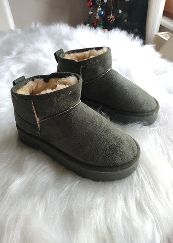 Ugg Gri Süet Kürklü Dolgu Topuk Bot